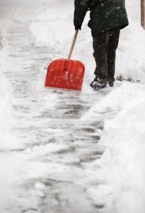 man shoveling snow