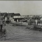 Sailors in launches near the wharf, U.S. Naval Training Station, Camp Wissahickon, Cape May, New Jersey. 1918 year.